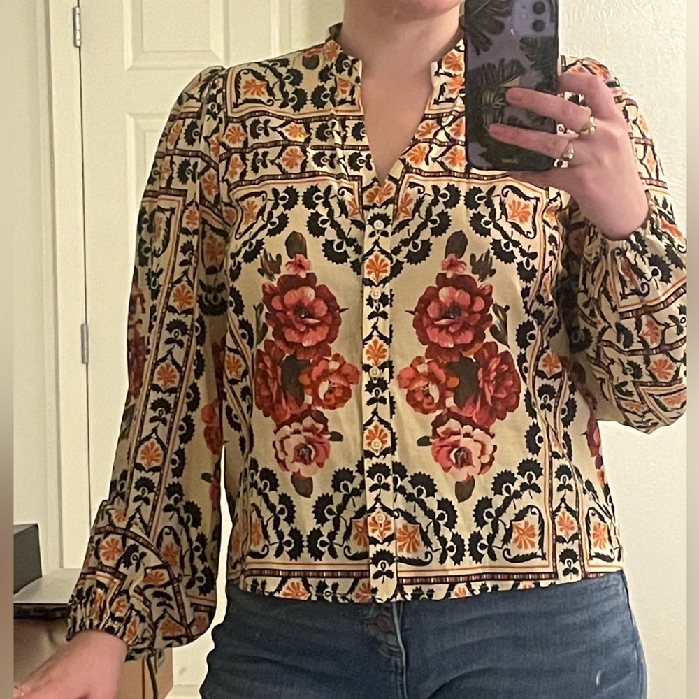 A Loves A Boho Button Up Blouse